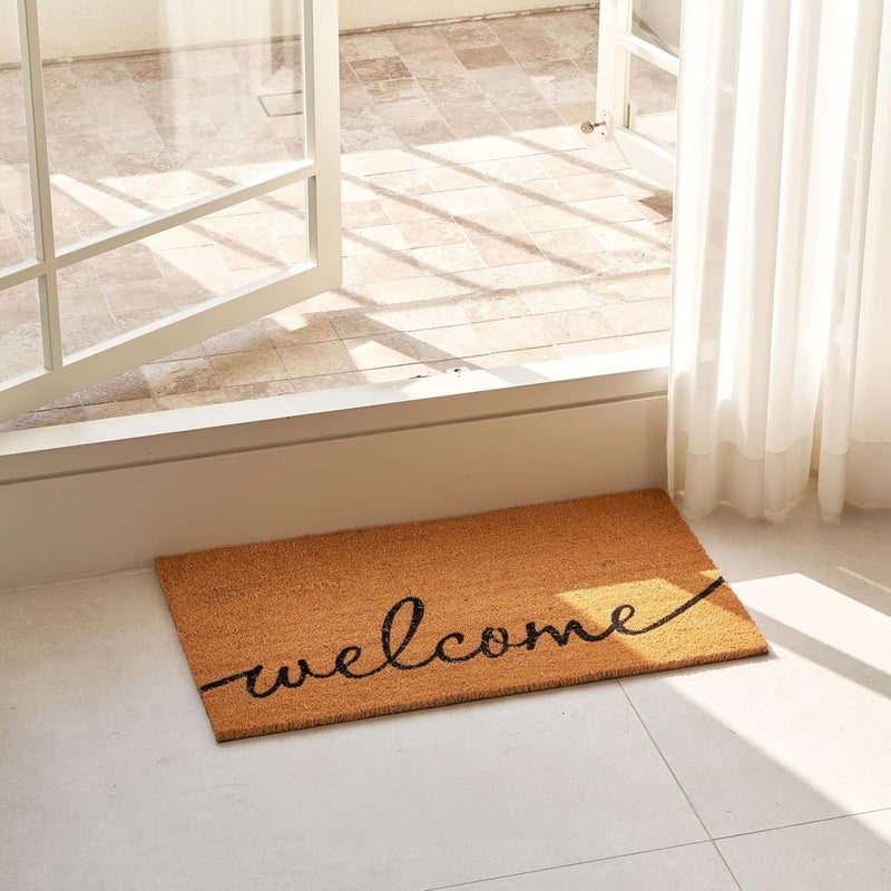 Kankun Coco Coir Door Mat with Heavy Duty Backing, Welcome Doormat (17" x 30"), Doormat Entrance (Welcome1-2Pack) - Image 2